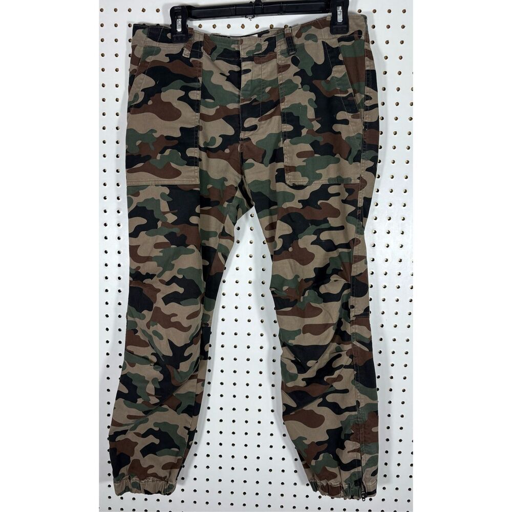 Nili Lotan Cropped French Military Pants Camo Camel Stretch Twill Cotton Size 8